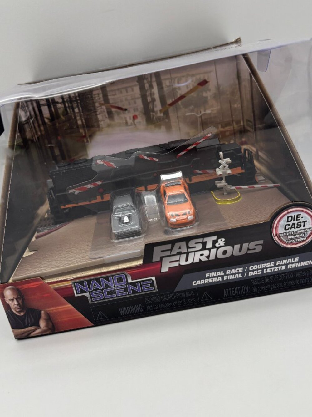 Jada Fast & Furious Nano Scene Final Race Train Die-Cast Vehicle Play Set NEW